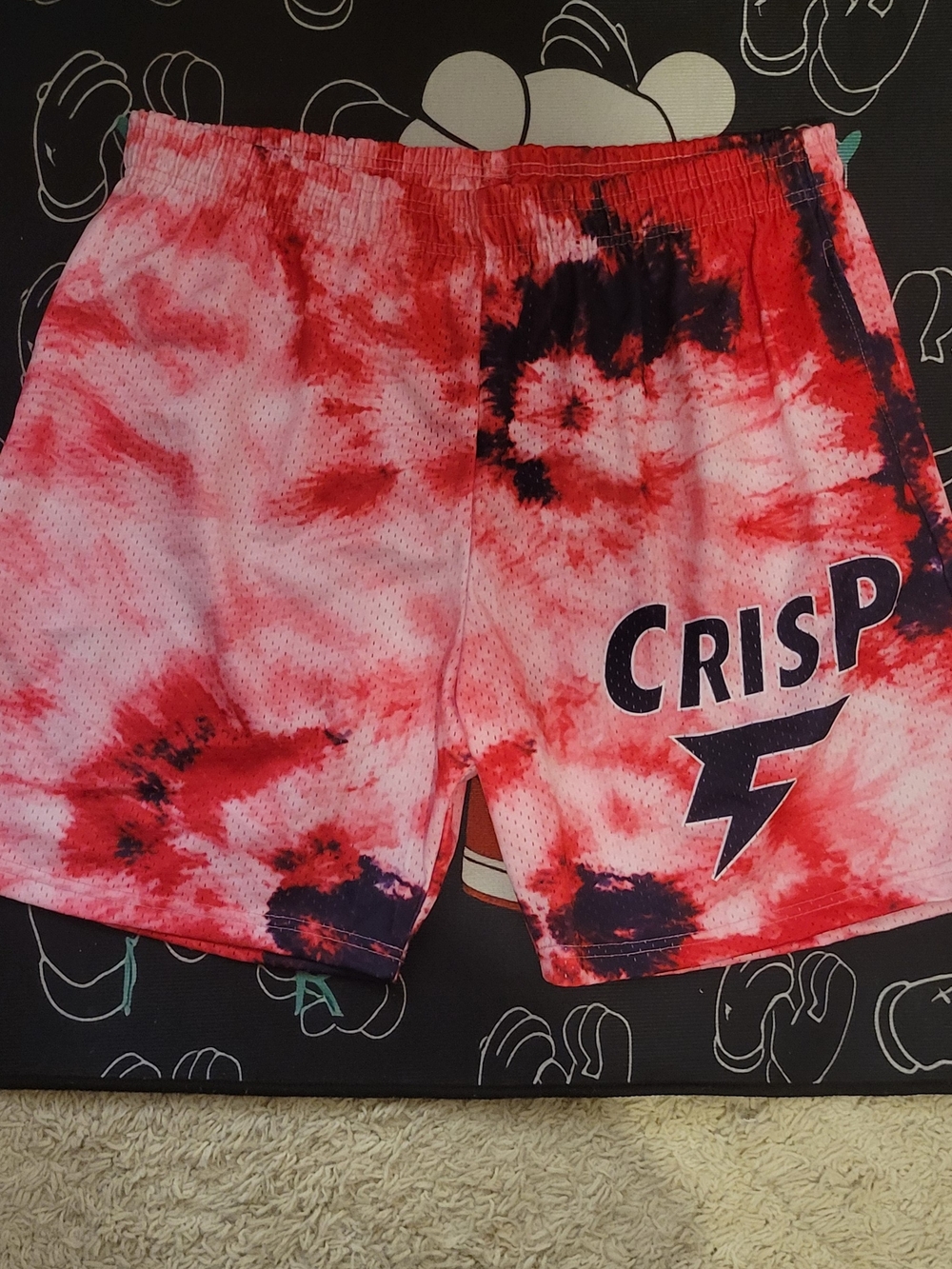 Crisp Red Tie-Dye Men's Athletic Shorts